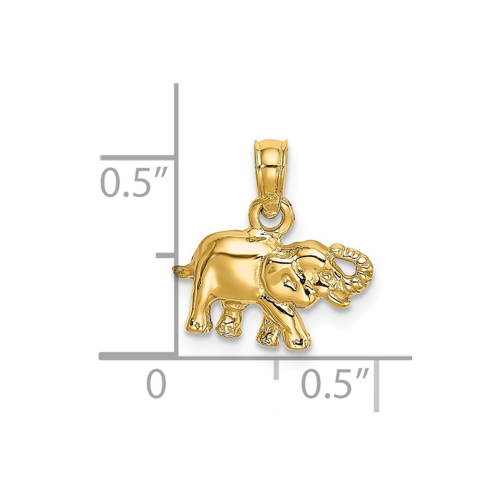 14K  Polished Small Elephant Charm (K6474)