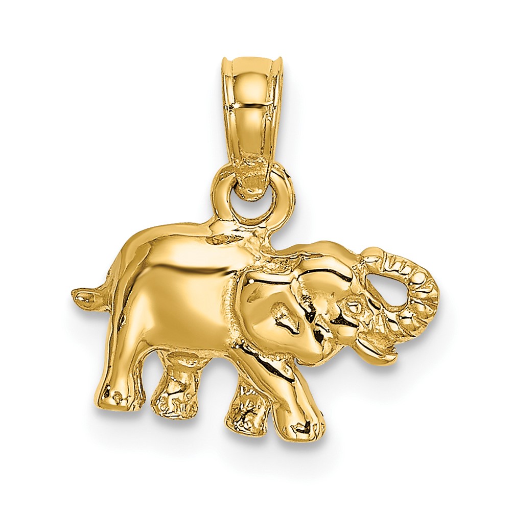 14K  Polished Small Elephant Charm (K6474)