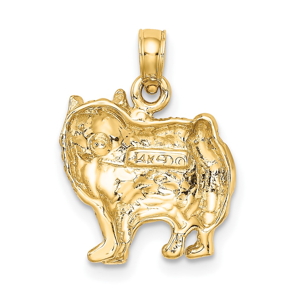 14K Polished Pomeranian Dog Charm (K6478)