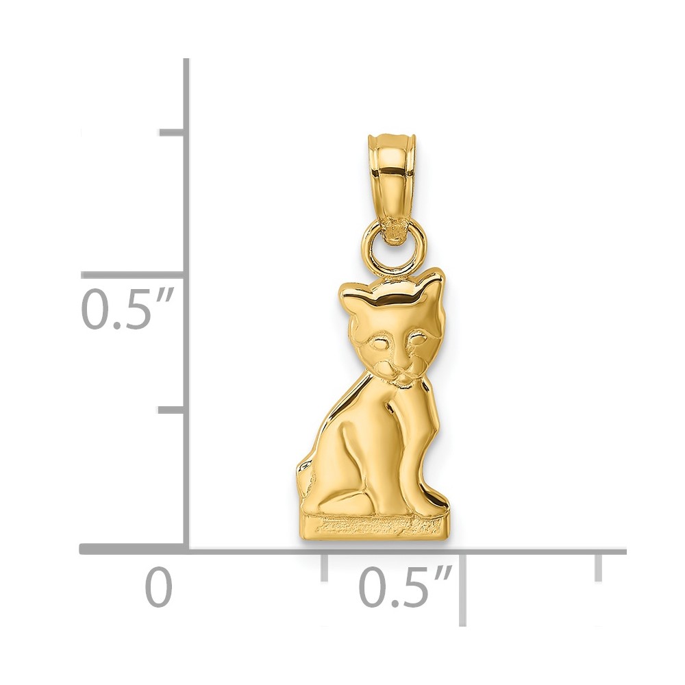 14K Mini Sitting Kitten Charm (K6484)