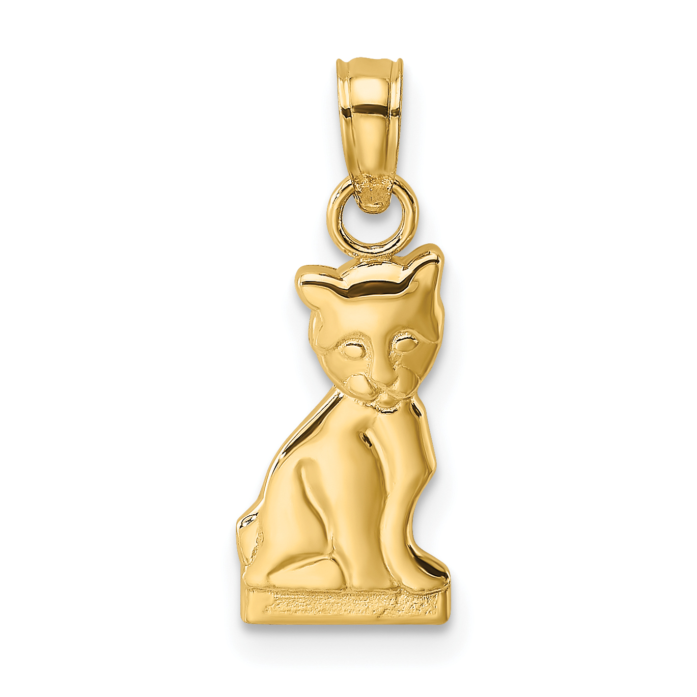 14K Mini Sitting Kitten Charm (K6484)