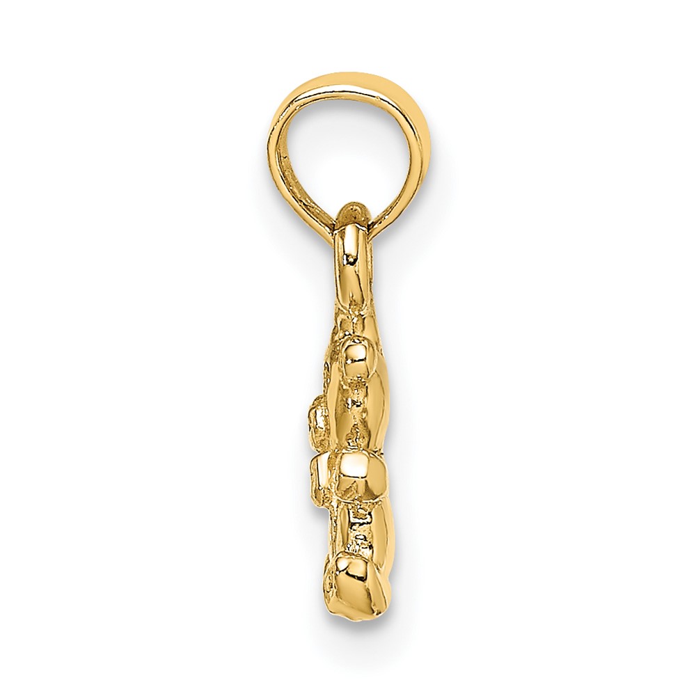 14K 3-D Mini Teddy Bear Charm (K6486)