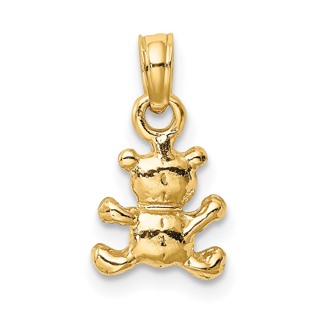 14K 3-D Mini Teddy Bear Charm (K6486)