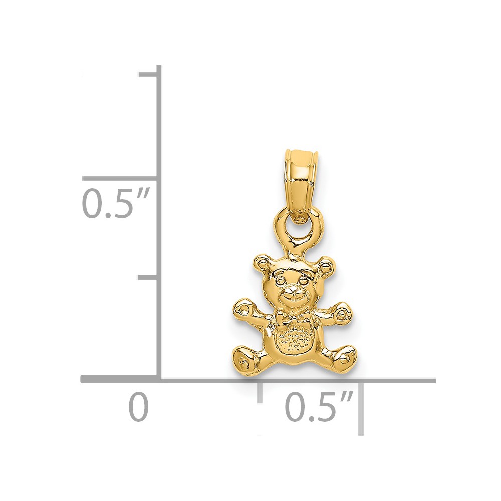 14K 3-D Mini Teddy Bear Charm (K6486)