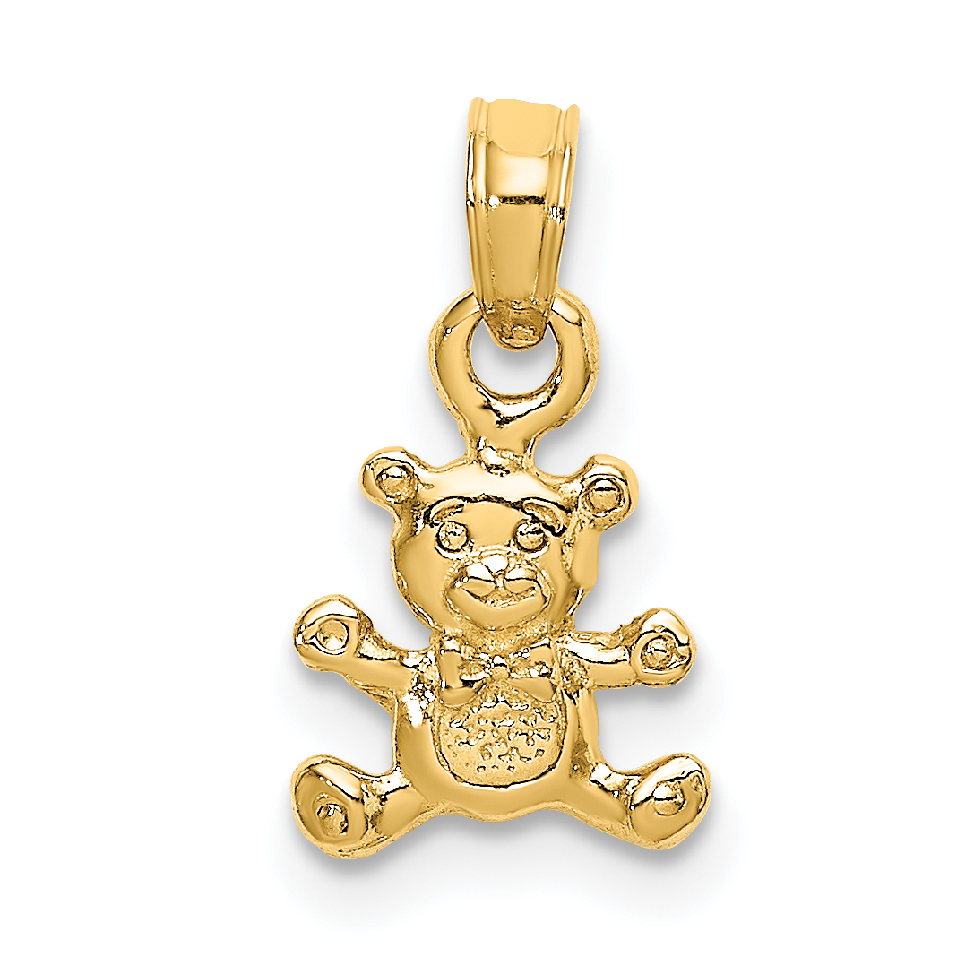 14K 3-D Mini Teddy Bear Charm (K6486)