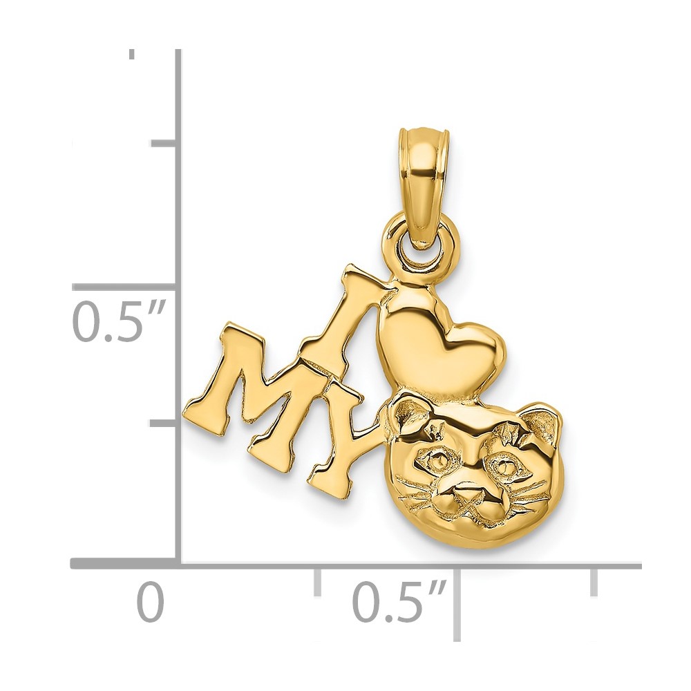 14K I LOVE MY CAT Charm (K6488)