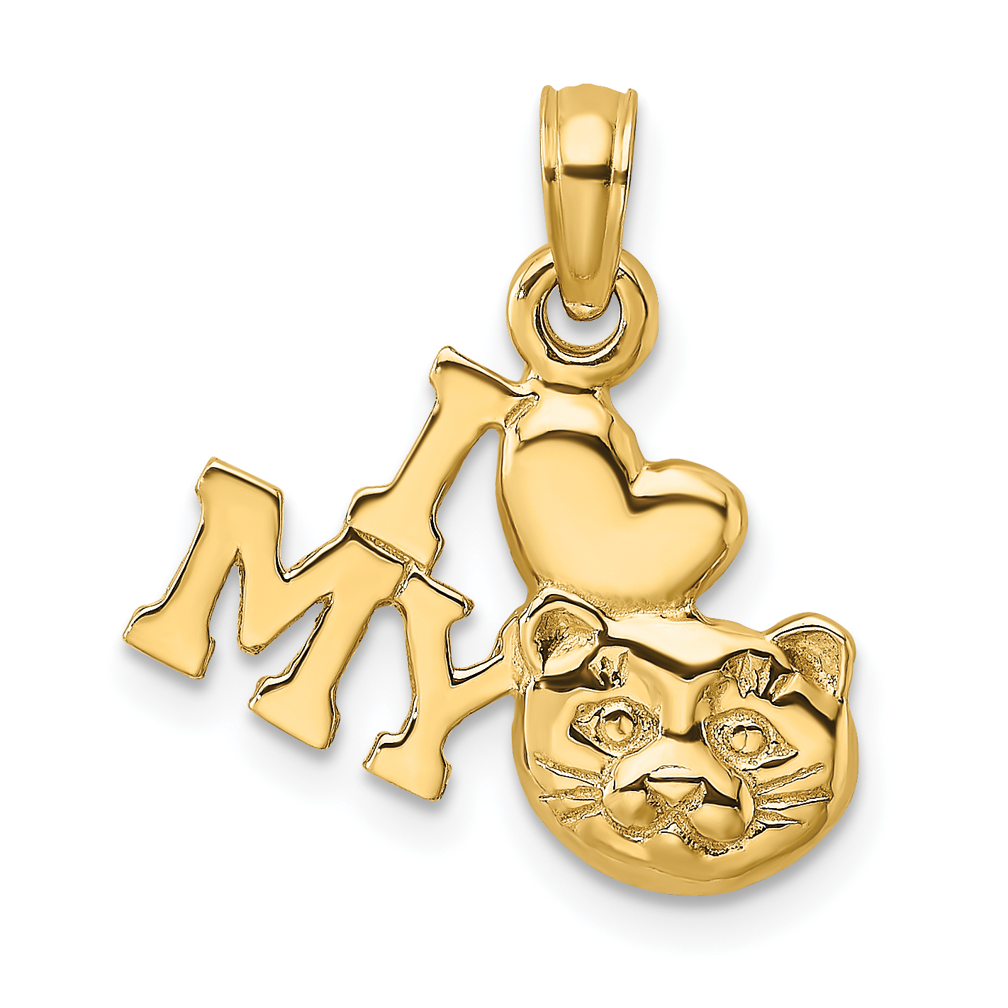 14K I LOVE MY CAT Charm (K6488)