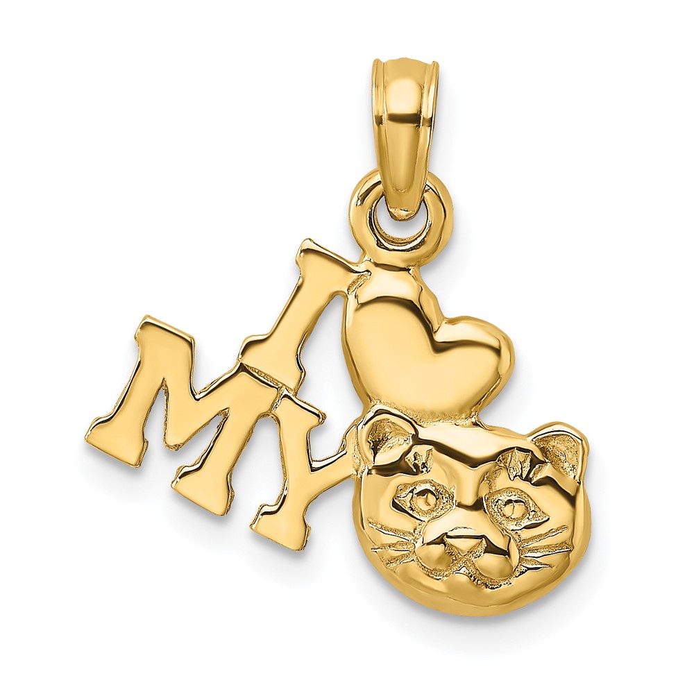 14K I LOVE MY CAT Charm (K6488)