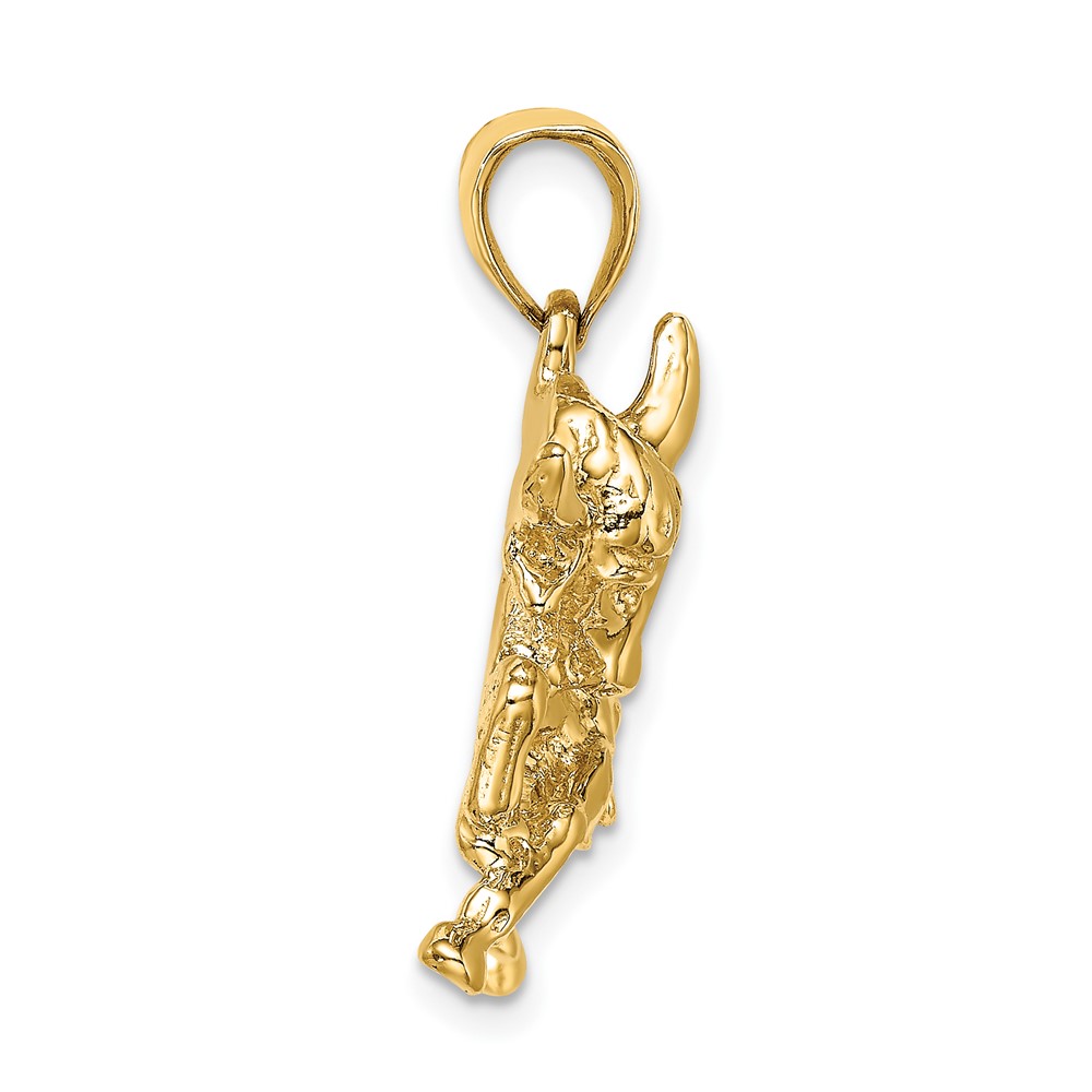 14K Polished Raging Bull with Horns Charm (K6491)