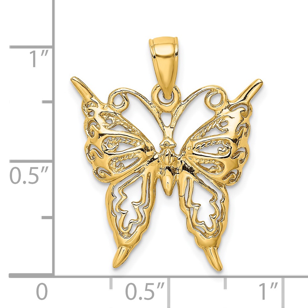 14K Cut-Out Butterfly Charm (K6492)