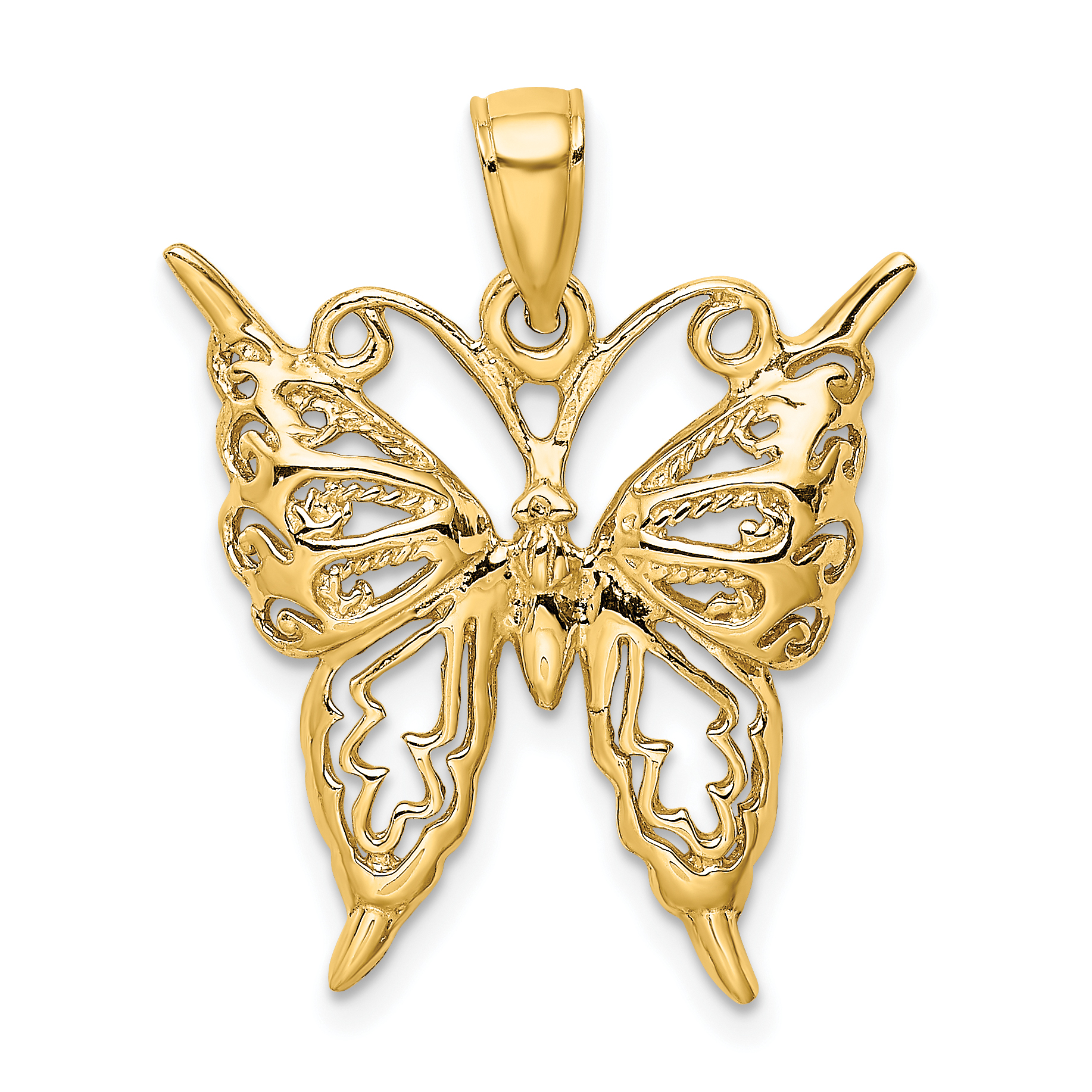 14K Cut-Out Butterfly Charm (K6492)