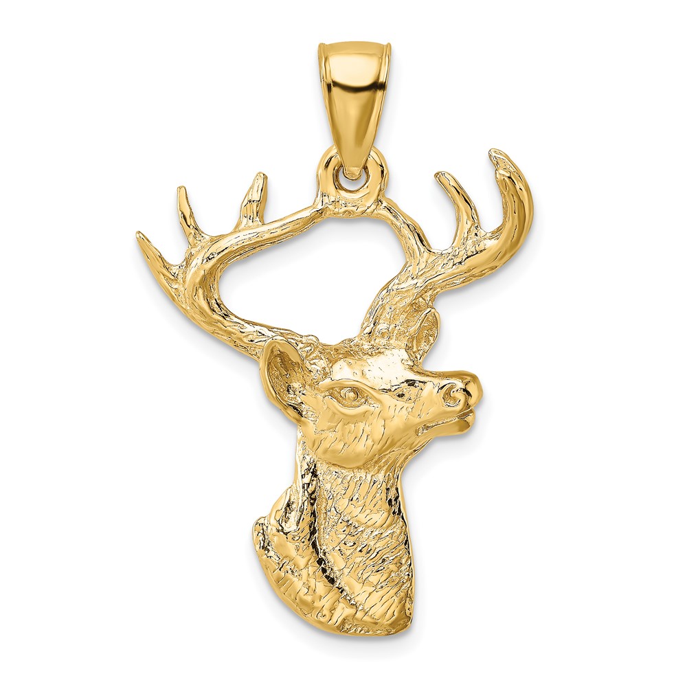 14K 2-D Deer Head Profile Charm (K6494)