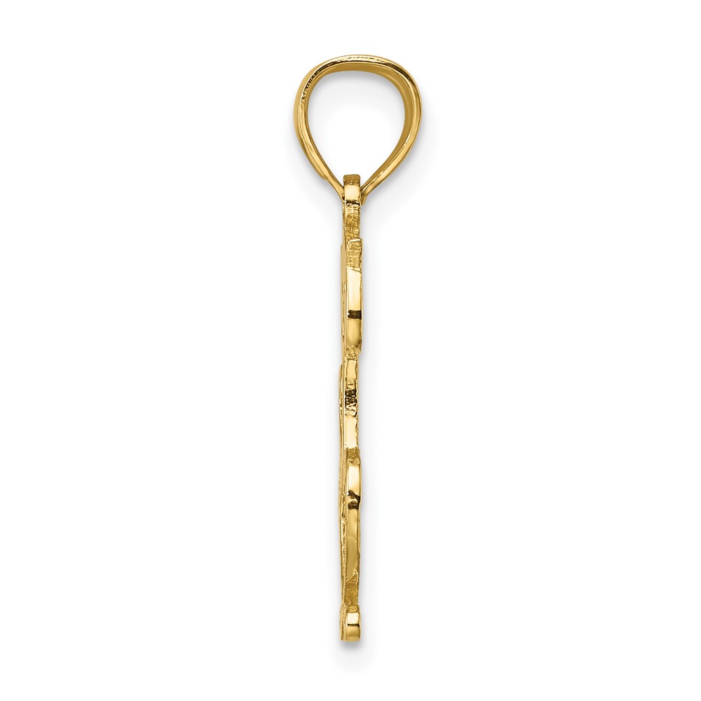 14K Cut-Out Engraved Cat Charm (K6499)