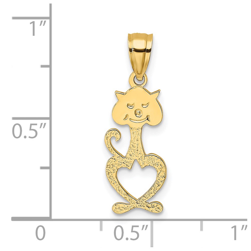 14K Cut-Out Engraved Cat Charm (K6499)