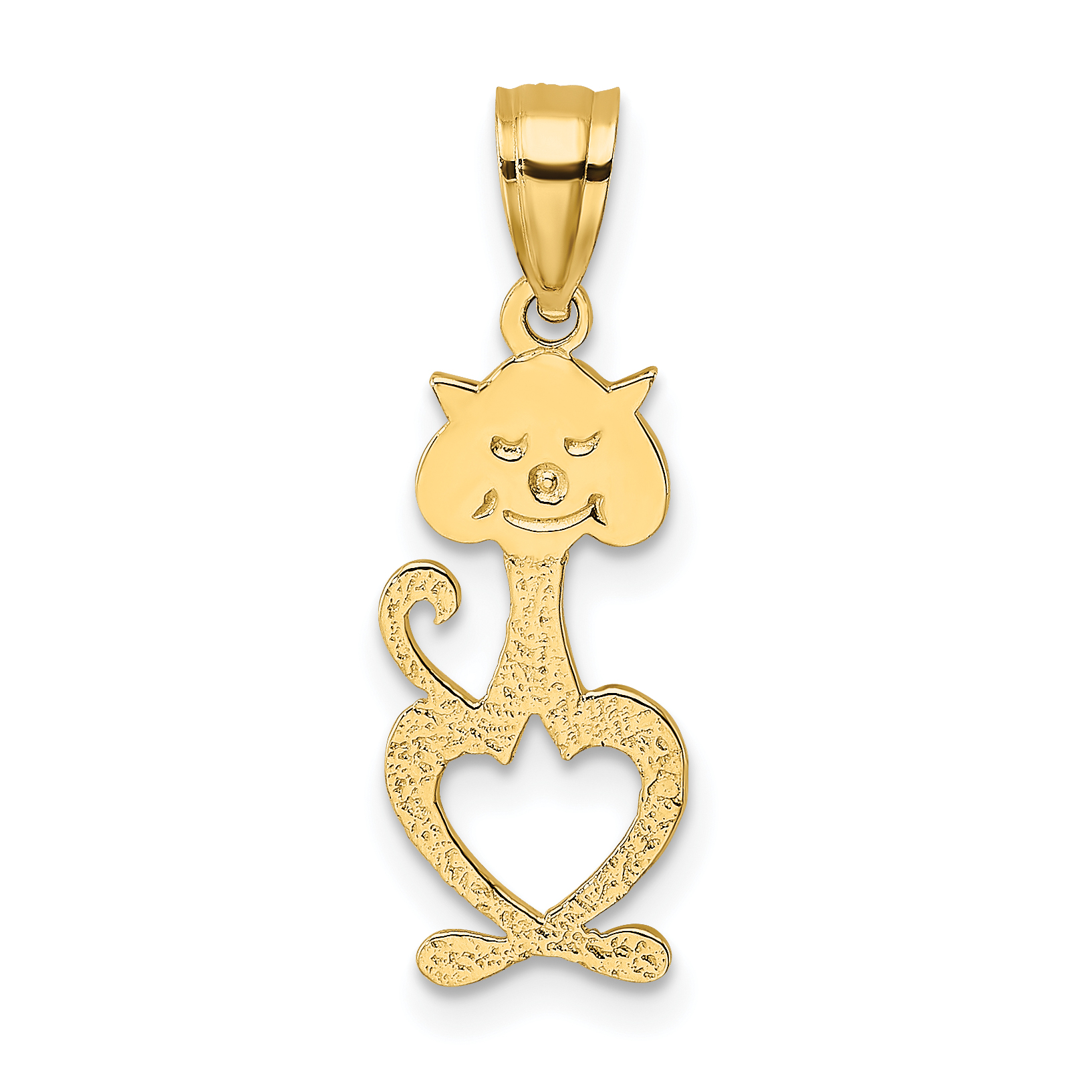14K Cut-Out Engraved Cat Charm (K6499)