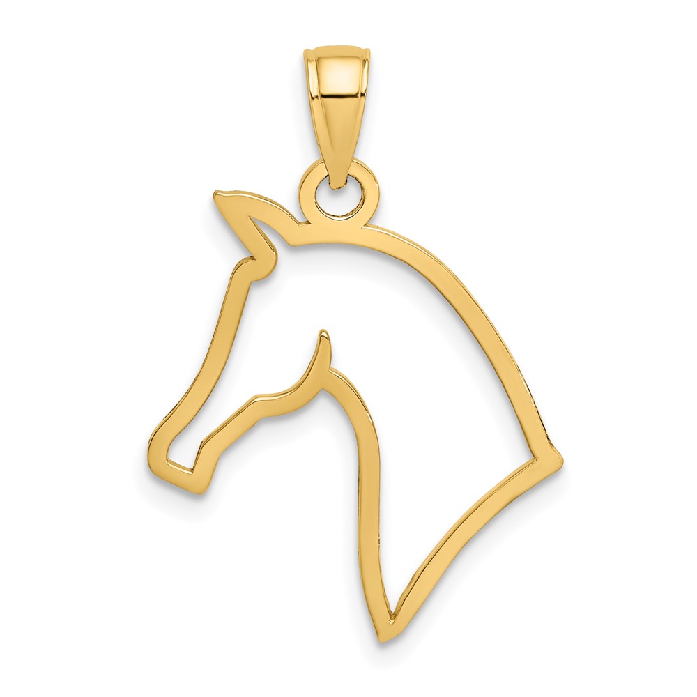 14K Cut-Out Horse Head Profile Charm (K6503)