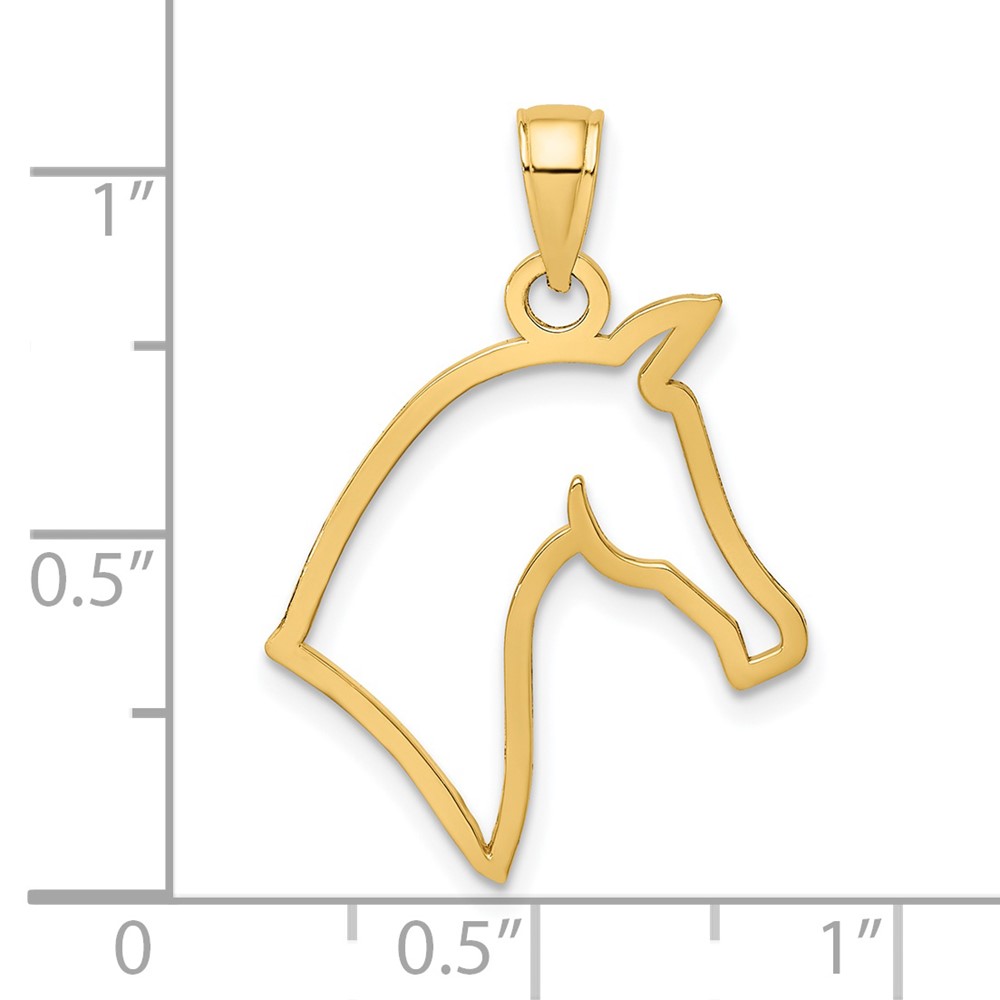 14K Cut-Out Horse Head Profile Charm (K6503)