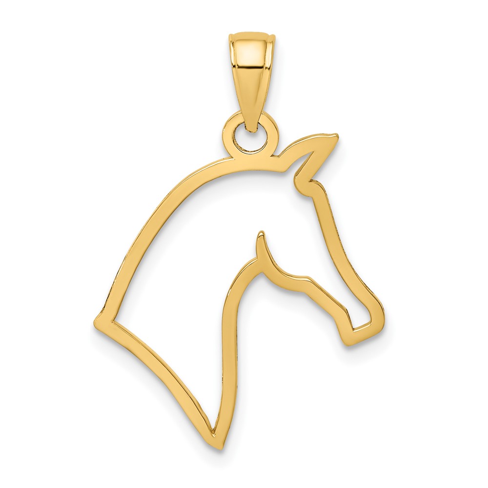 14K Cut-Out Horse Head Profile Charm (K6503)
