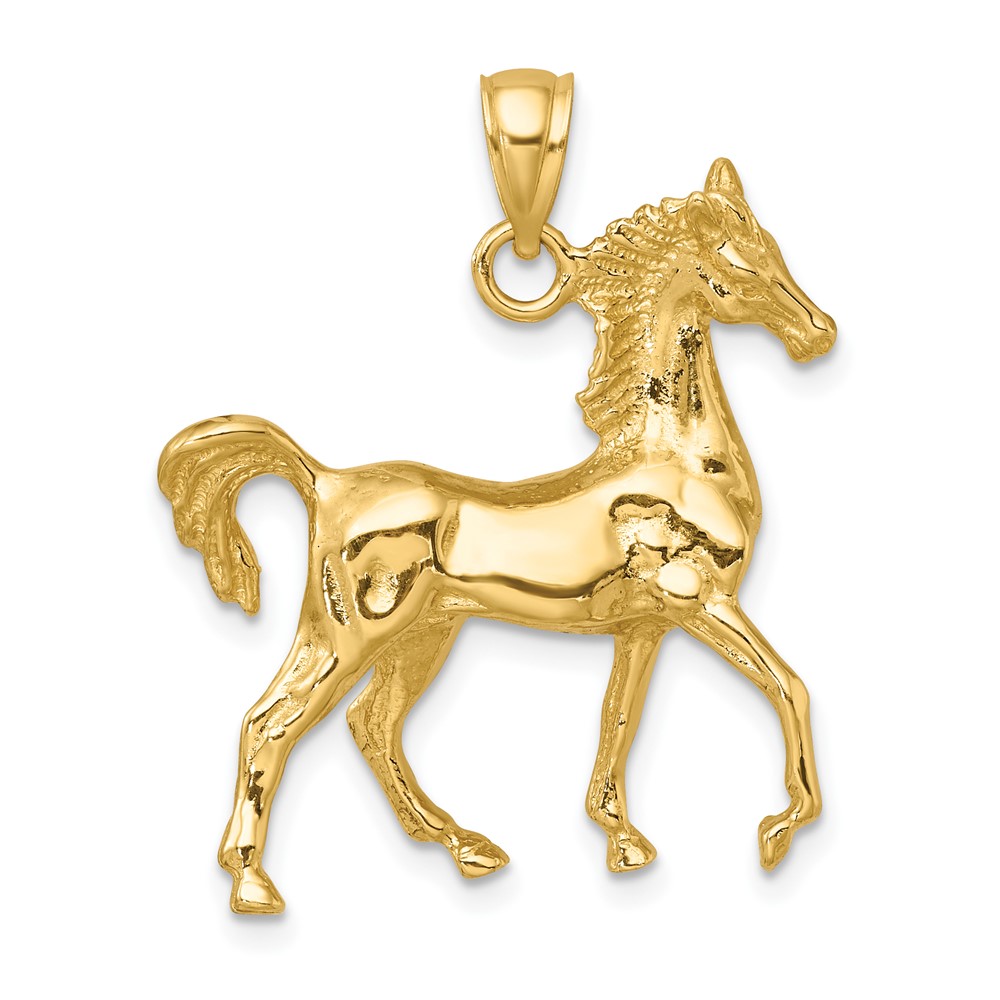 14K 3-D Polished Horse Charm (K6507)