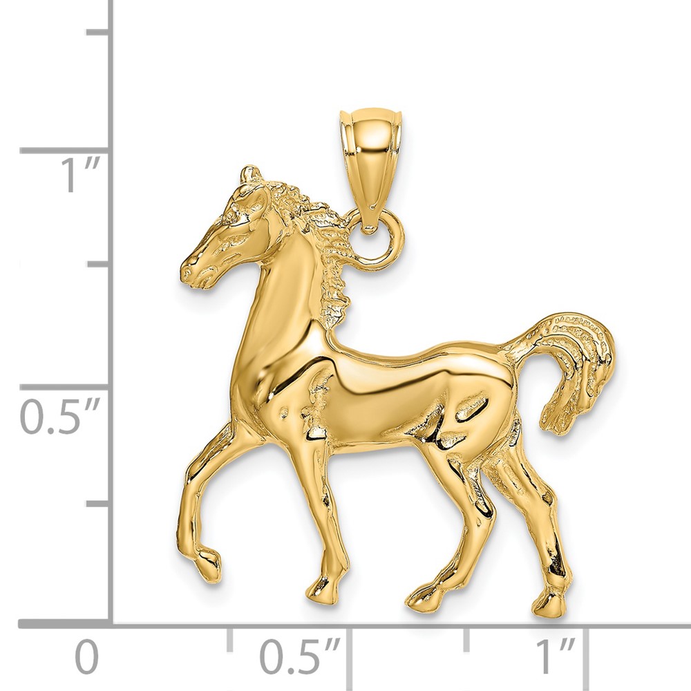 14K Polished Horse Charm (K6508)