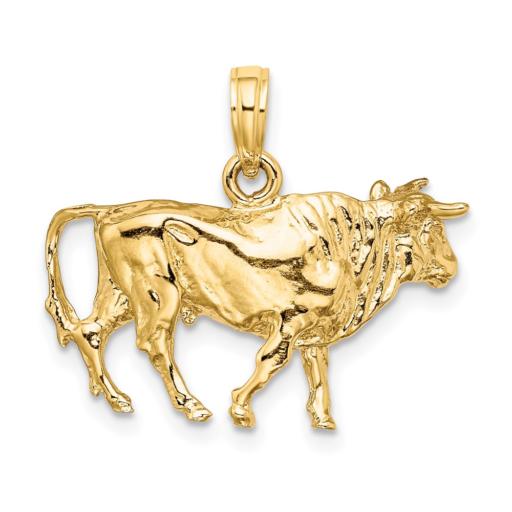14K 3-D Bull w/Horns Charm (K6521)