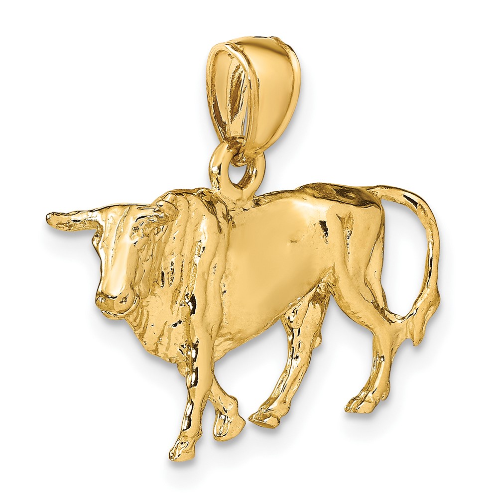 14K 3-D Bull w/Horns Charm (K6521)