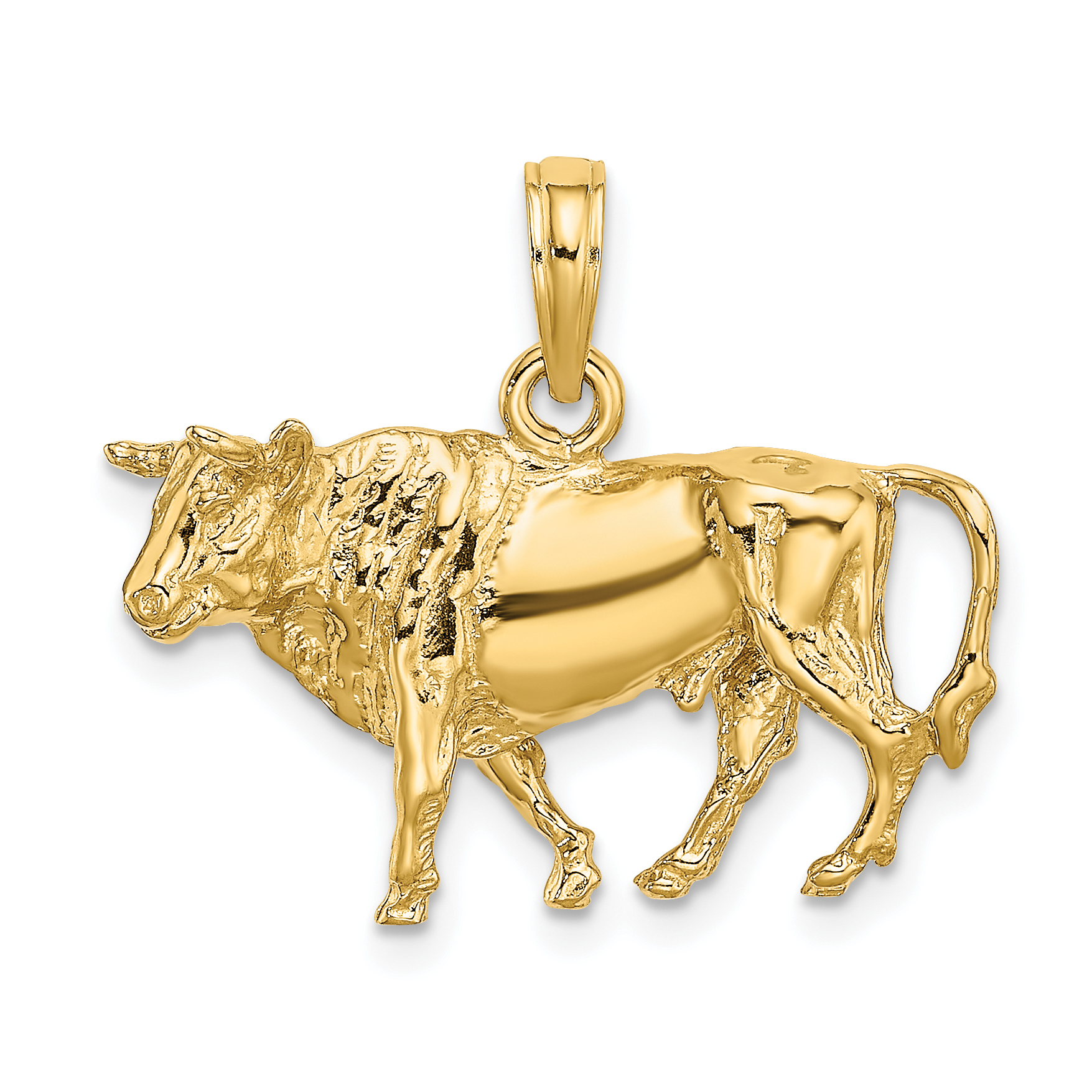 14K 3-D Bull w/Horns Charm (K6521)