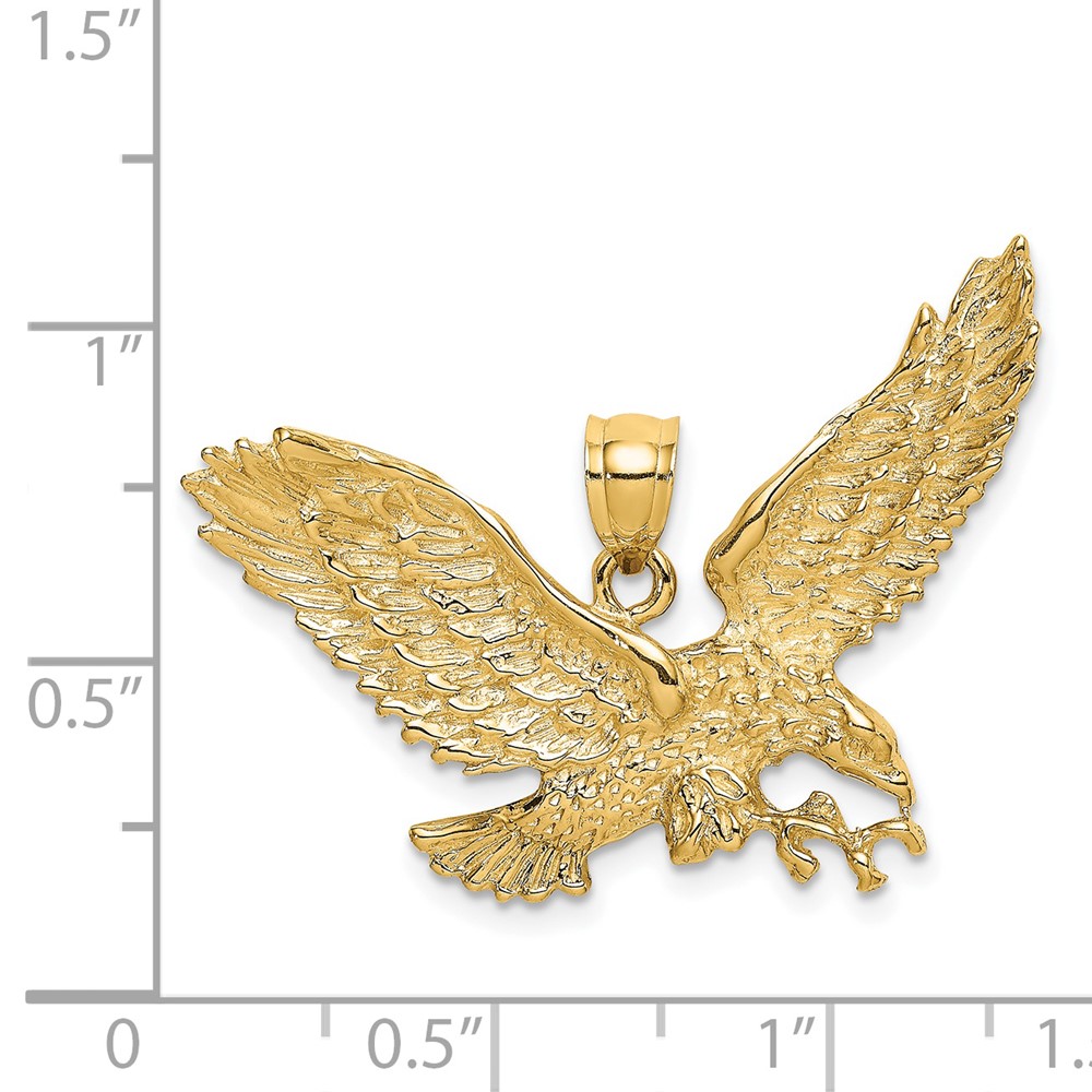 14K Eagle w/Beak Touching Claws Charm (K6526)