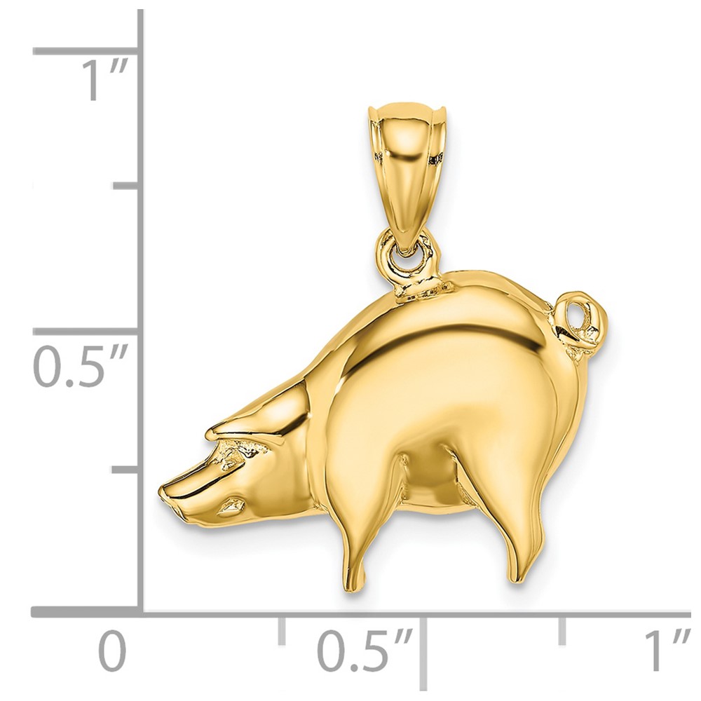 14K Polished Pig Charm (K6535)