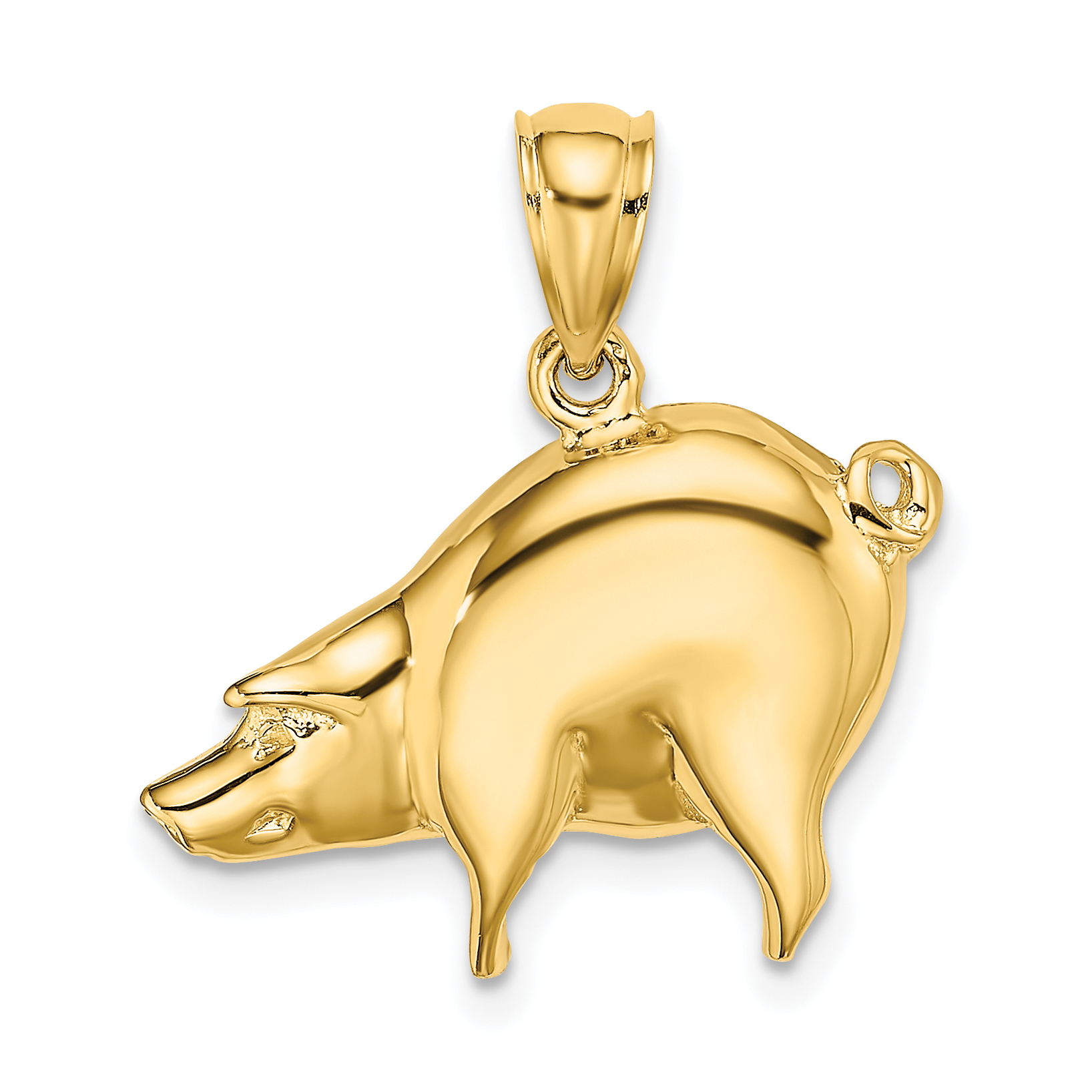 14K Polished Pig Charm (K6535)
