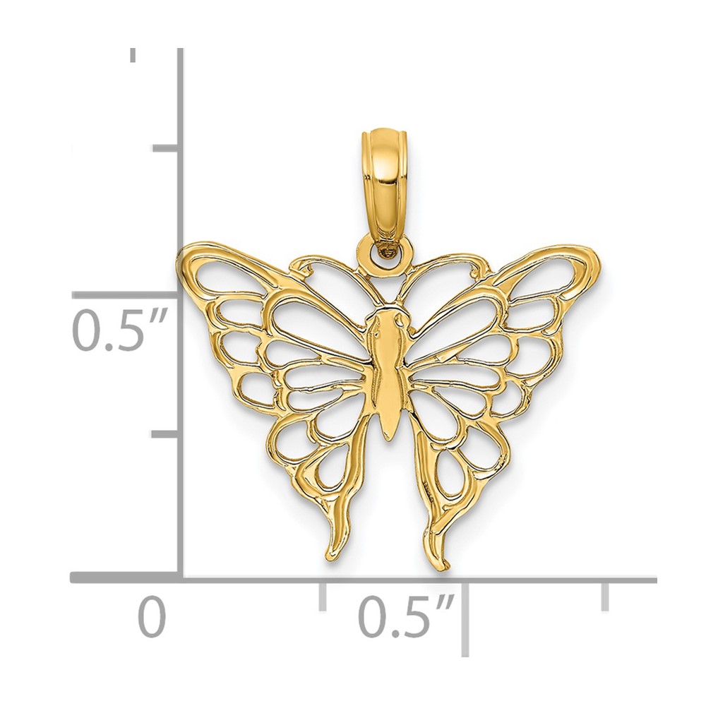 14K Butterfly Charm (K6537)