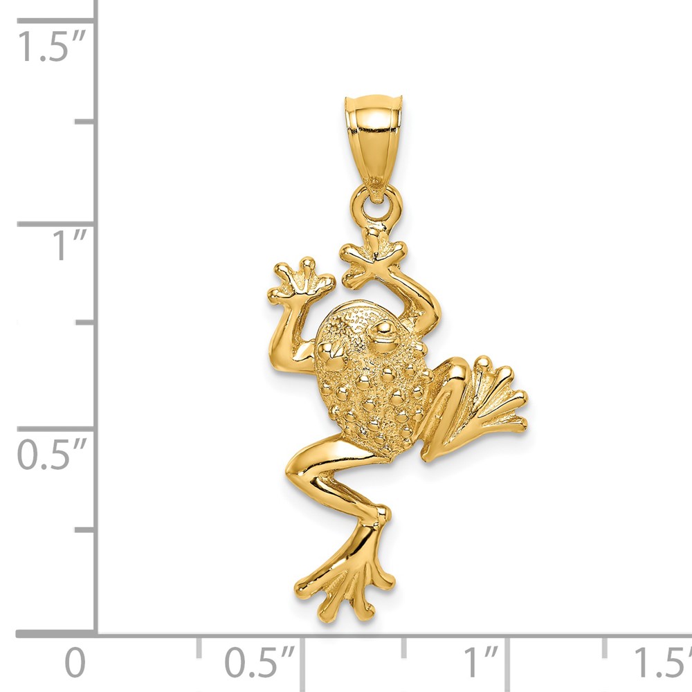 14K Frog w/ Textured Back Charm (K6561)