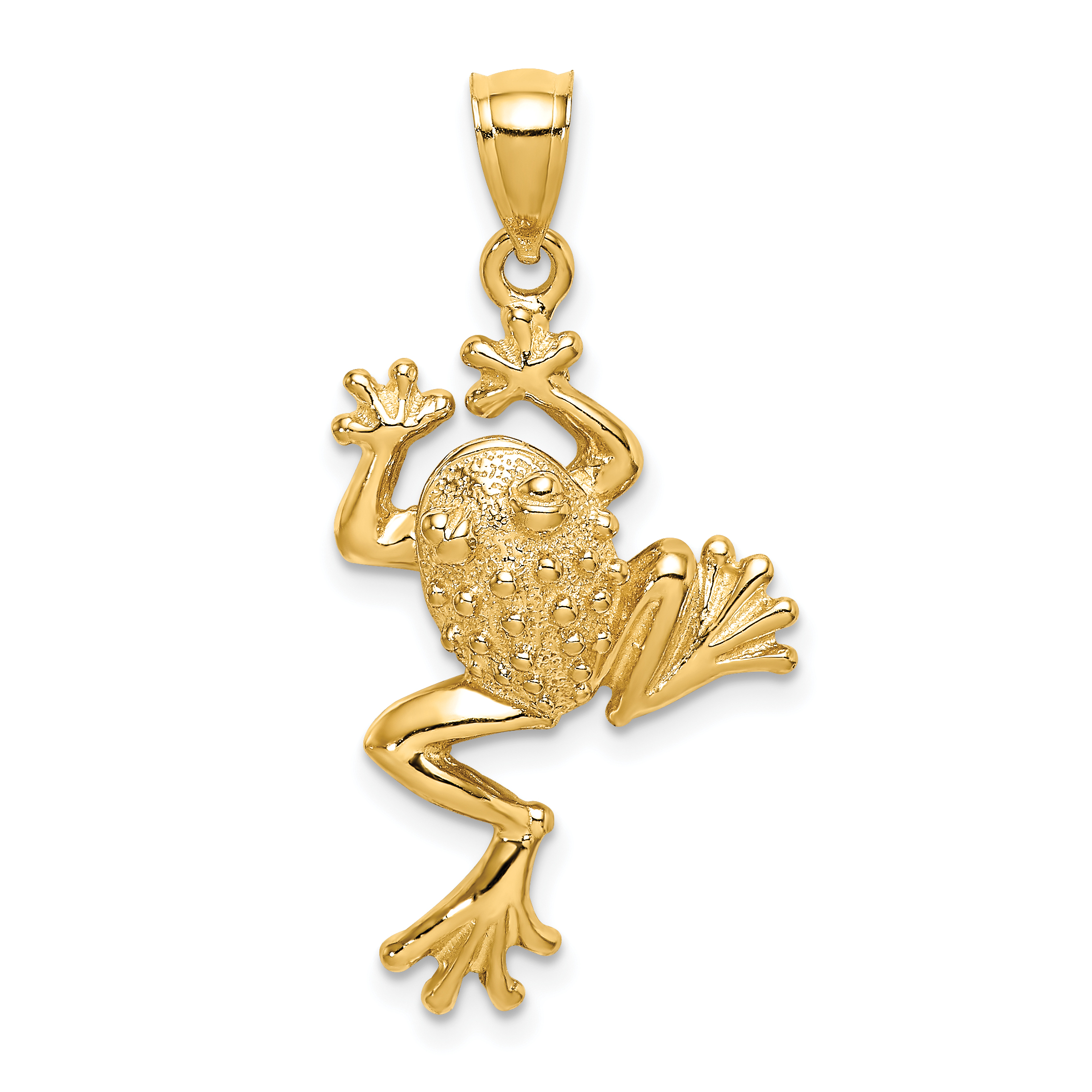 14K Frog w/ Textured Back Charm (K6561)