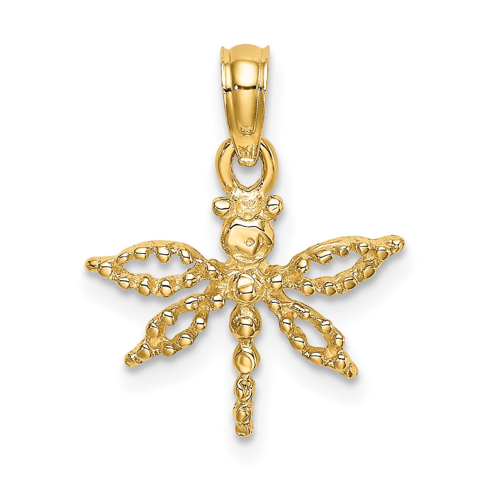 14K 2-D Mini Dragonfly w/Cut-out Wings Charm (K6565)