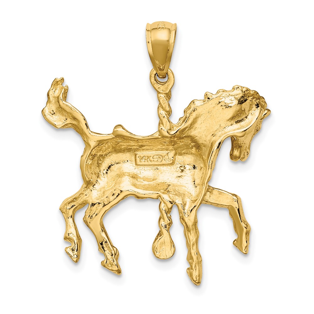14K Carousel Horse w/Tail Up Charm (K6567)