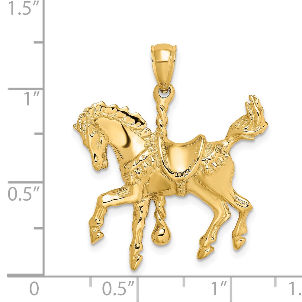 14K Carousel Horse w/Tail Up Charm (K6567)