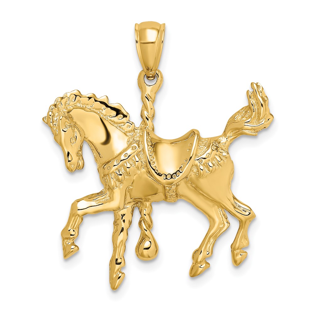 14K Carousel Horse w/Tail Up Charm (K6567)