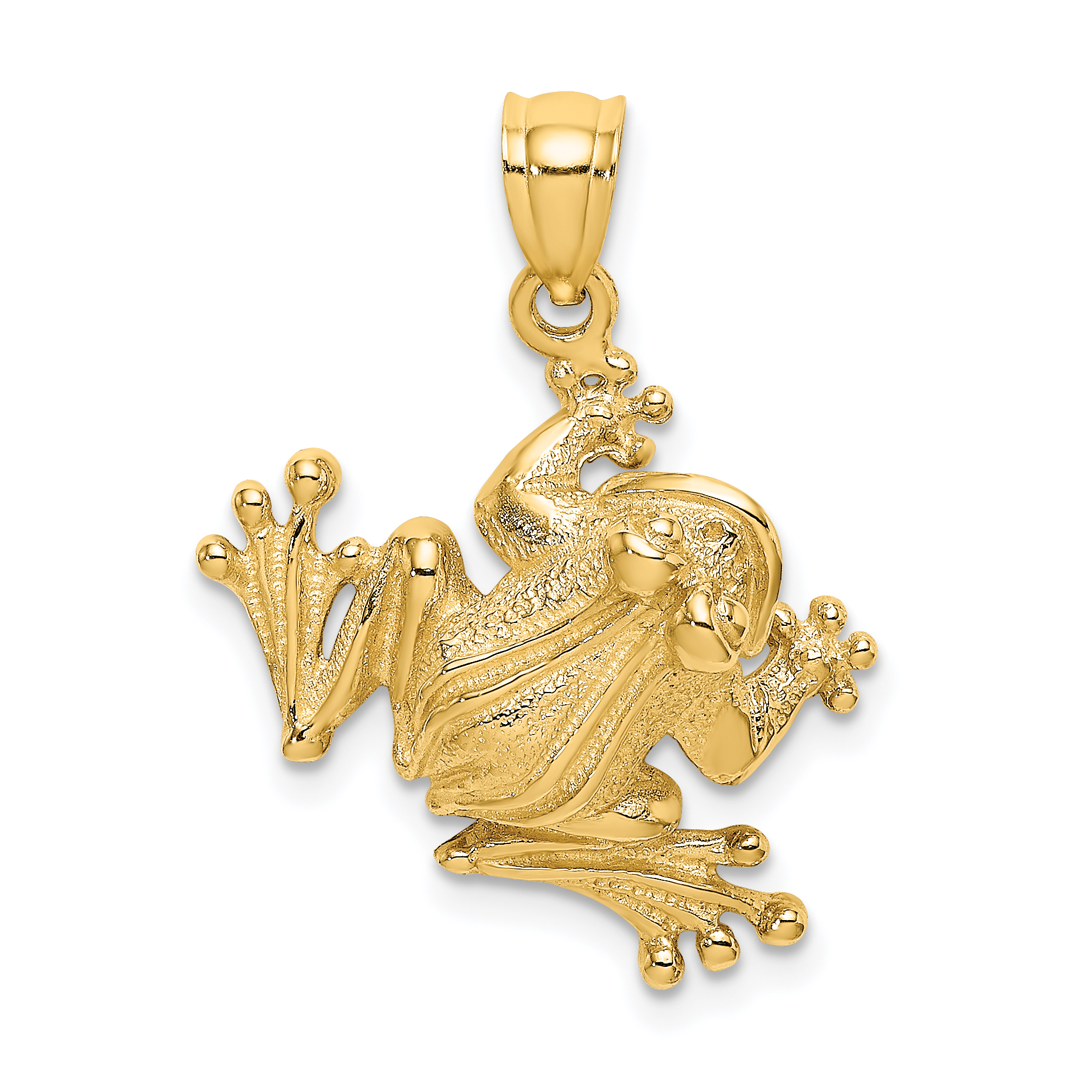 14K 2-D Frog Sitting Charm (K6585)