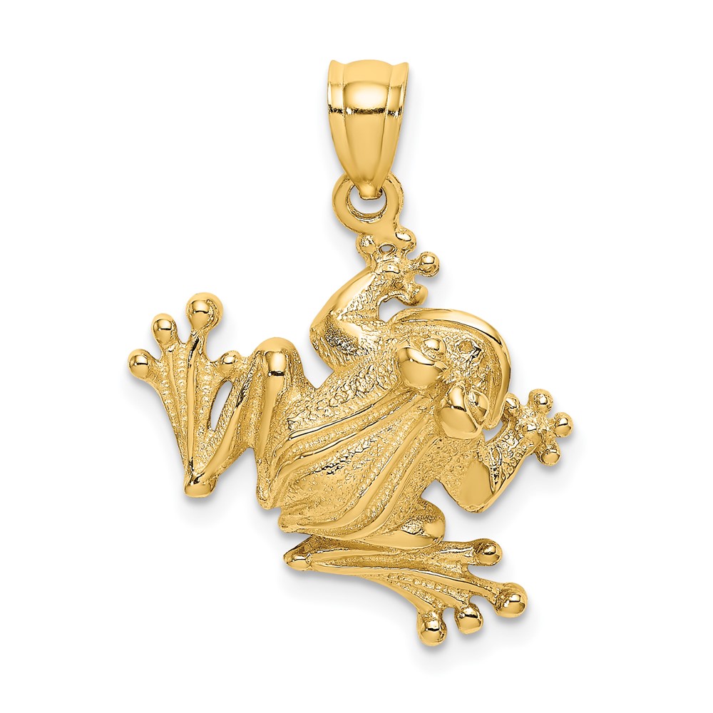 14K 2-D Frog Sitting Charm (K6585)