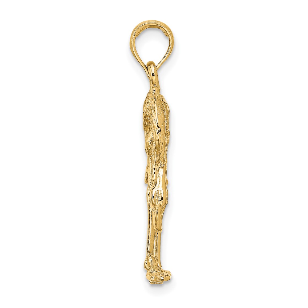 14K 3-D Textured Flamingo Charm (K6604)
