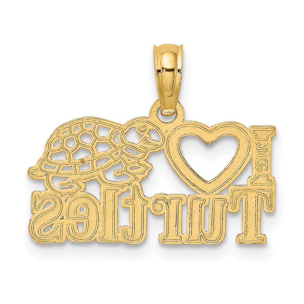14K I HEART TURTLES Charm (K6609)