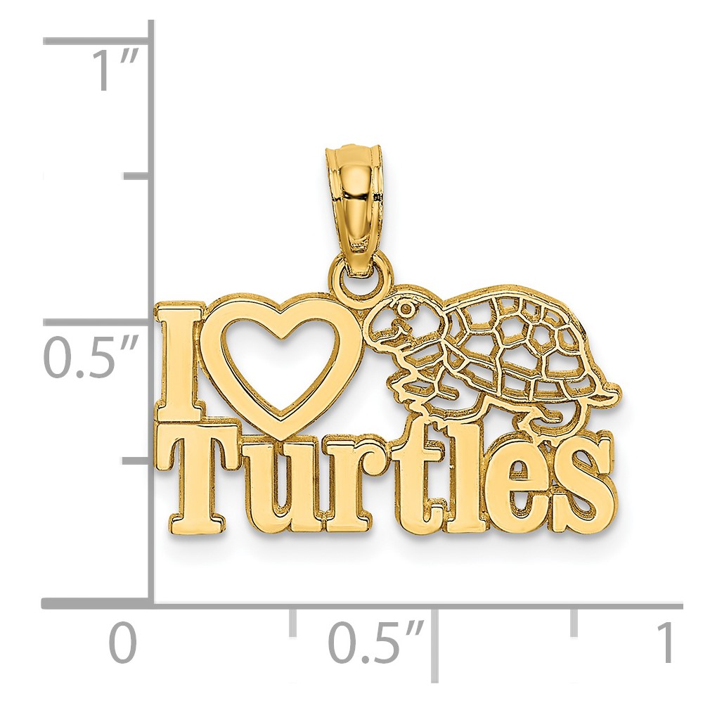 14K I HEART TURTLES Charm (K6609)