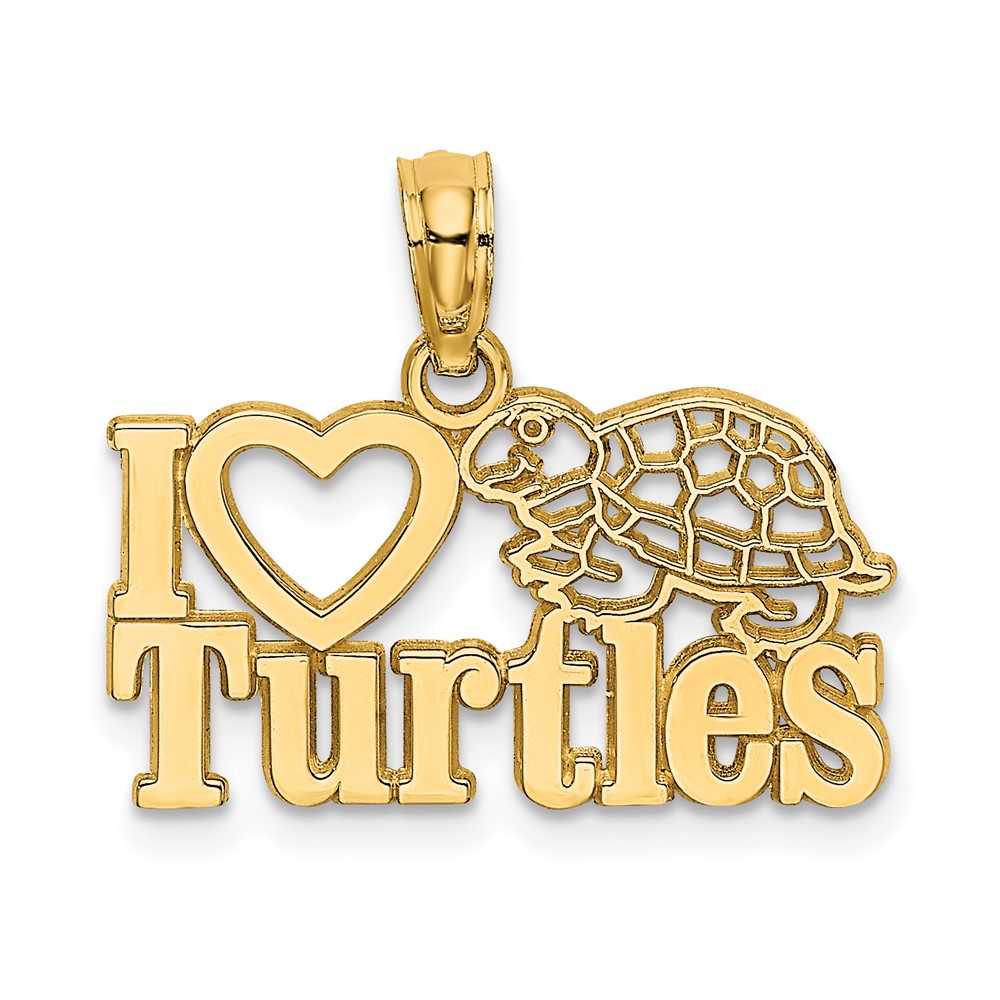 14K I HEART TURTLES Charm (K6609)