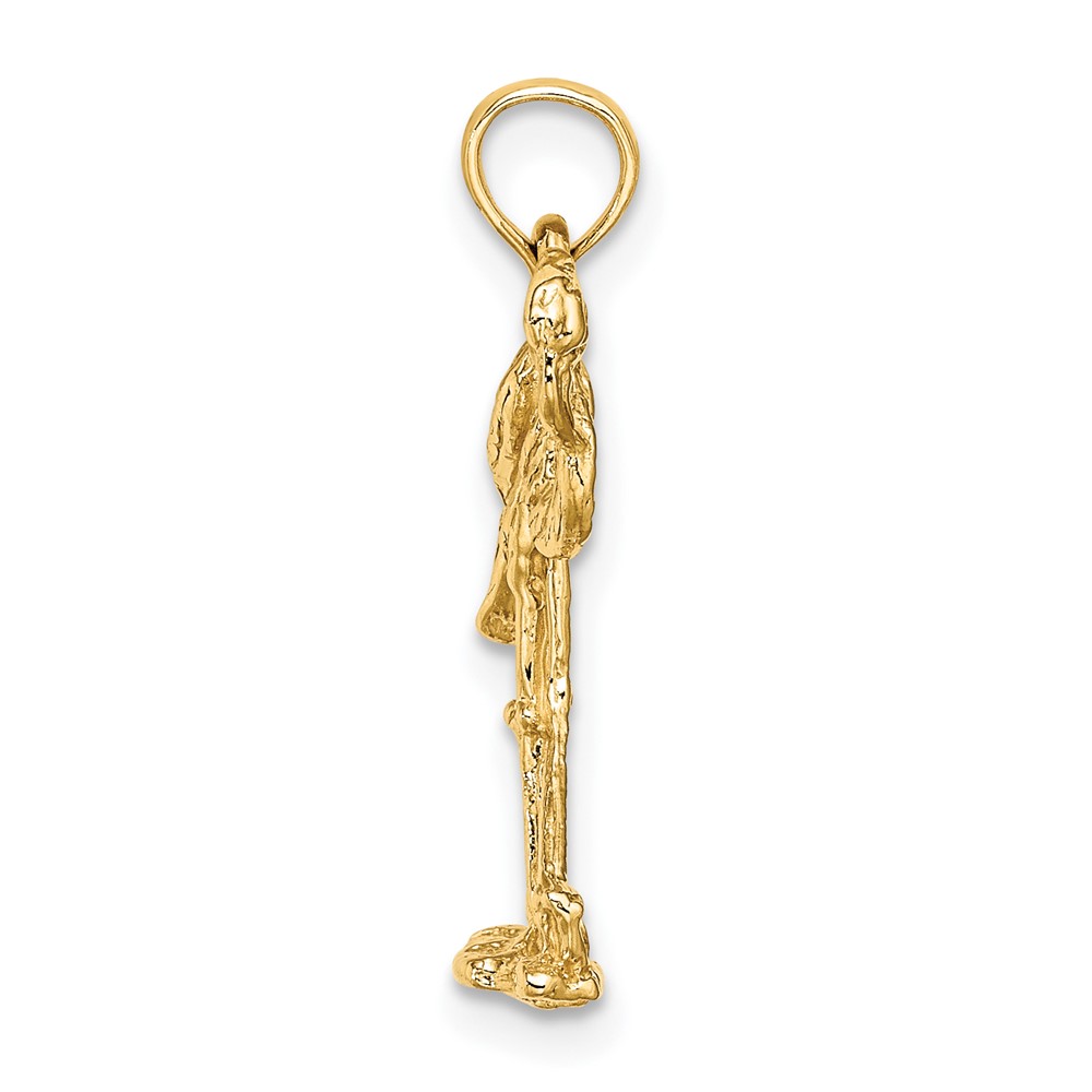 14K 3-D Flamingo w/ Head Up Charm (K6612)