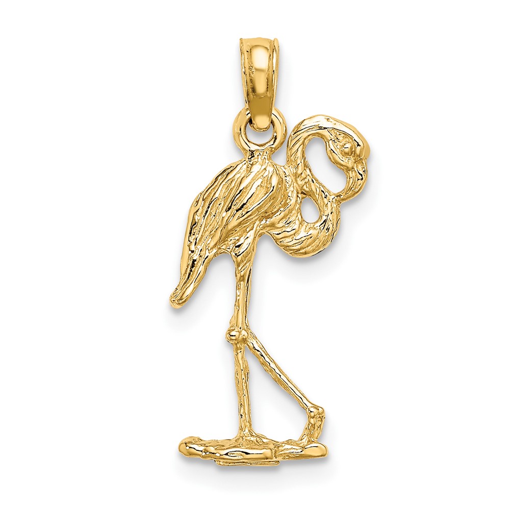 14K 3-D Flamingo w/ Head Up Charm (K6612)