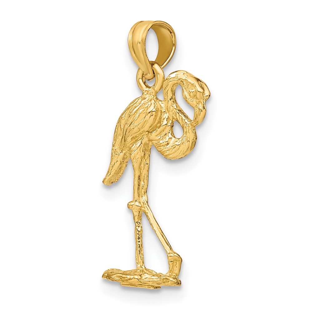 14K 3-D Flamingo w/ Head Up Charm (K6612)