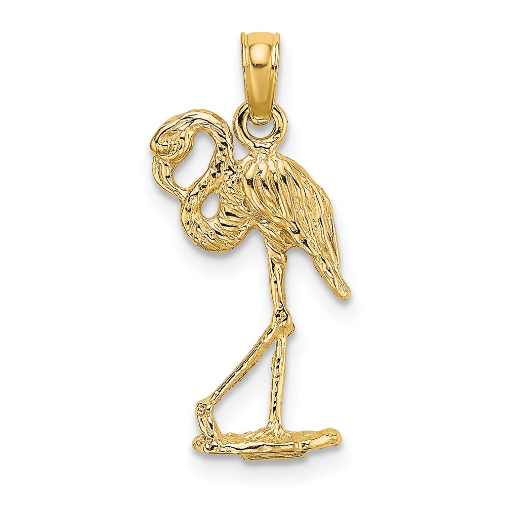 14K 3-D Flamingo w/ Head Up Charm (K6612)