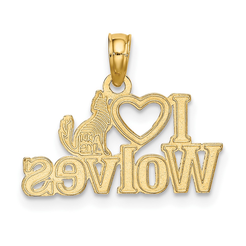 14K I HEART WOLVES Charm (K6614)