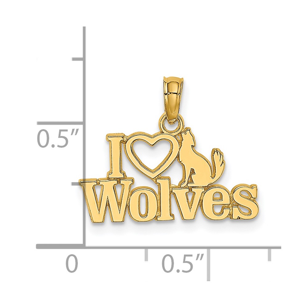 14K I HEART WOLVES Charm (K6614)