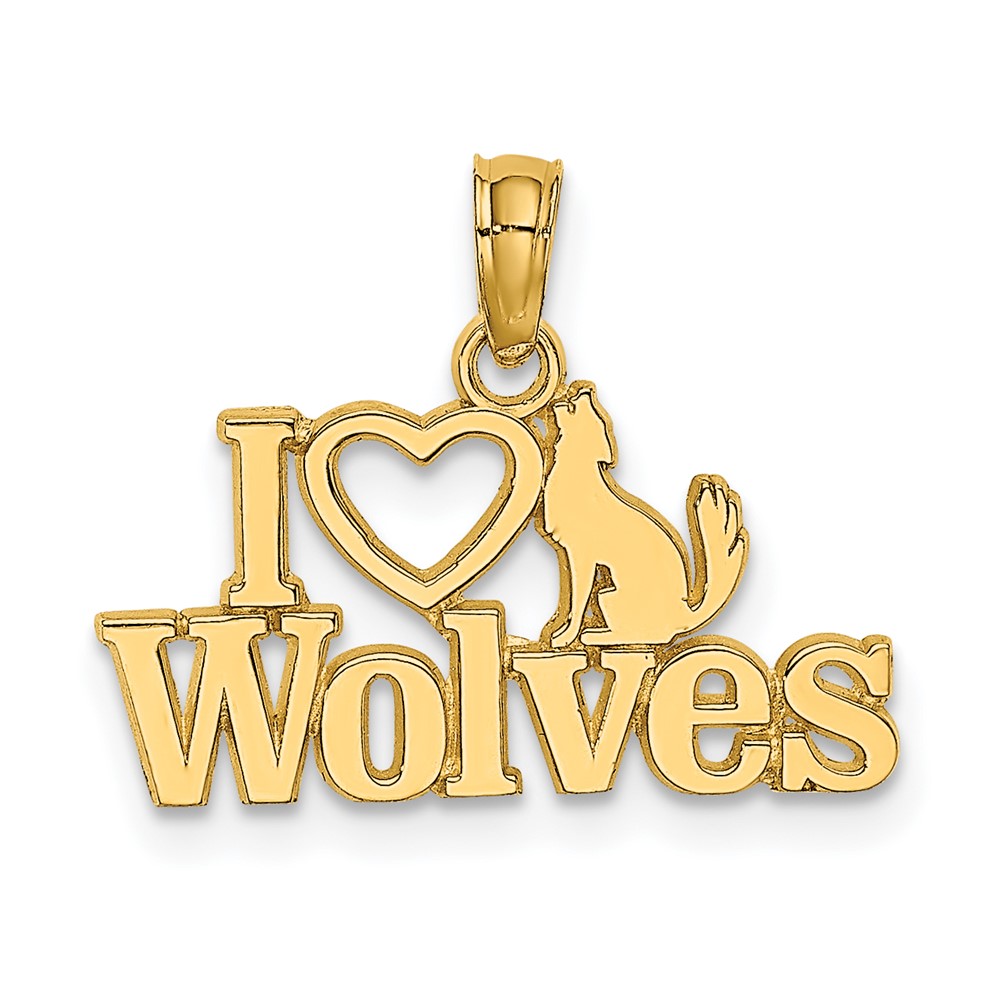 14K I HEART WOLVES Charm (K6614)